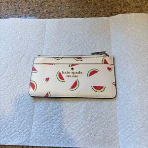 Kate Spade Watermelon Card Holder Wallet - Cream Saffiano Leather